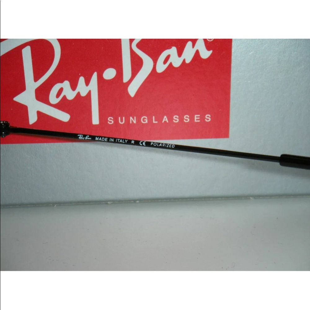 New Rayban Aviator 3025 Polarized Black/Green 58mm - Picture 3 of 8